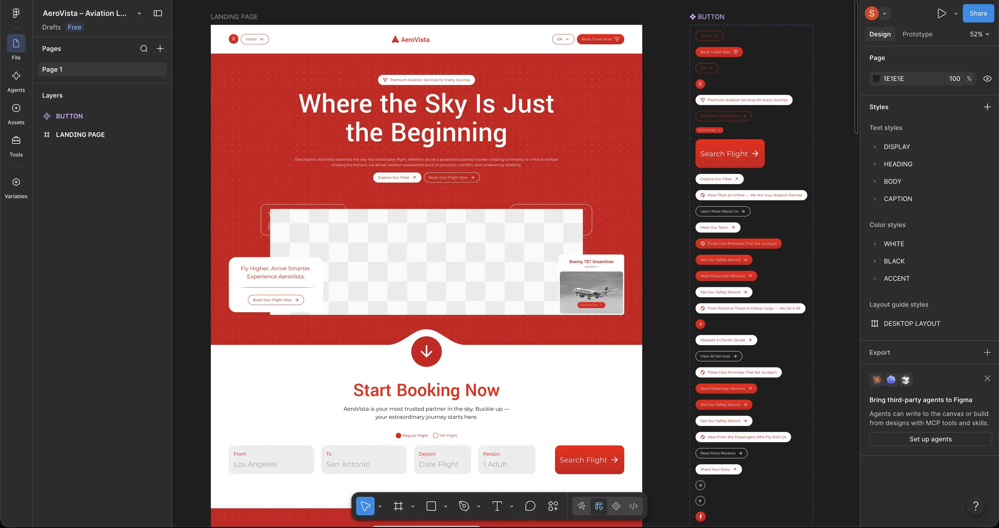 airline web structure