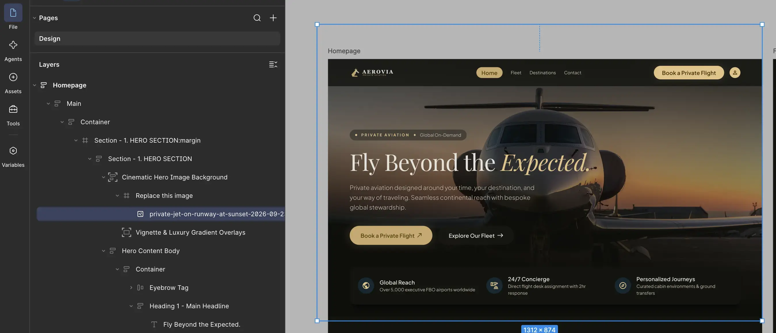 private aviation website design trust