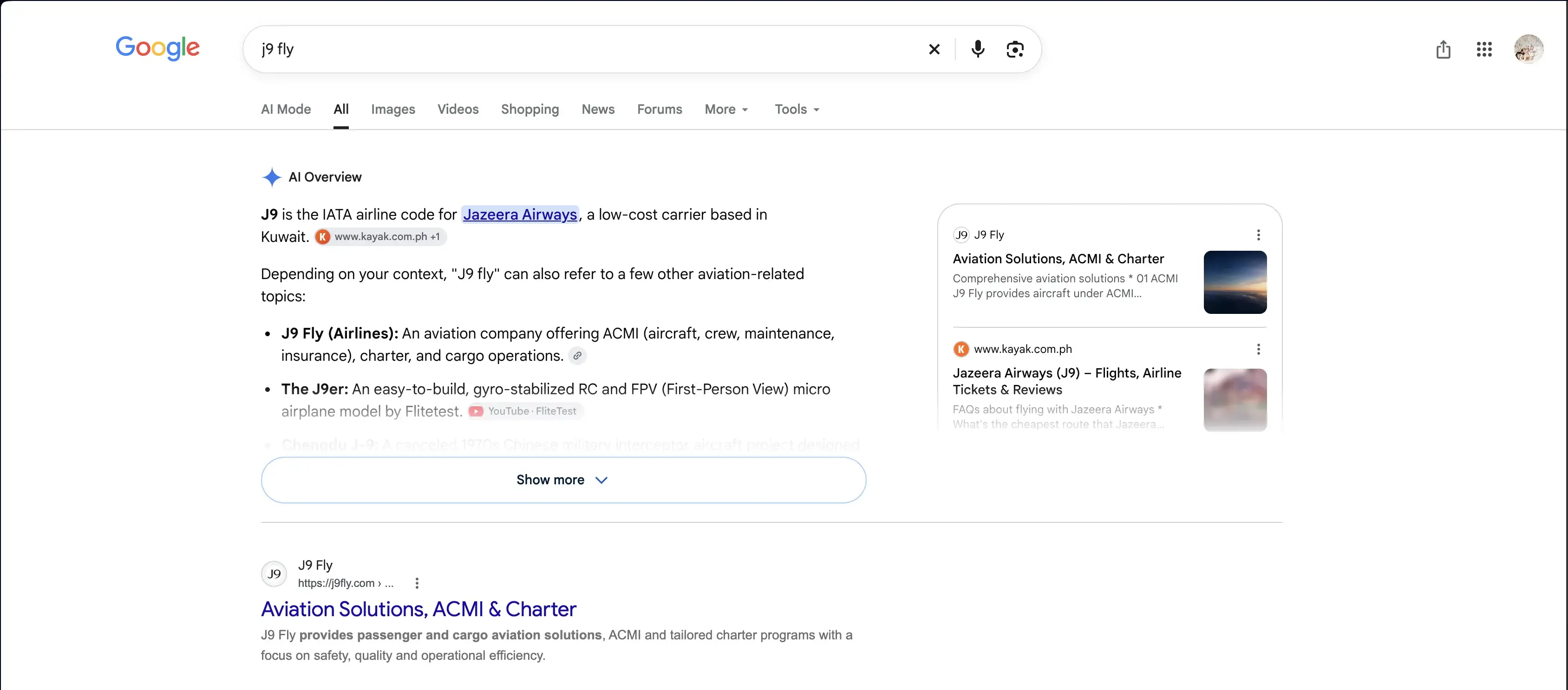 Search visibility aviation website